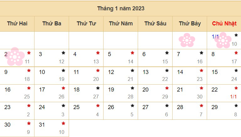 các ngày nghỉ lễ trong năm - nghỉ Tết Dương Lịch