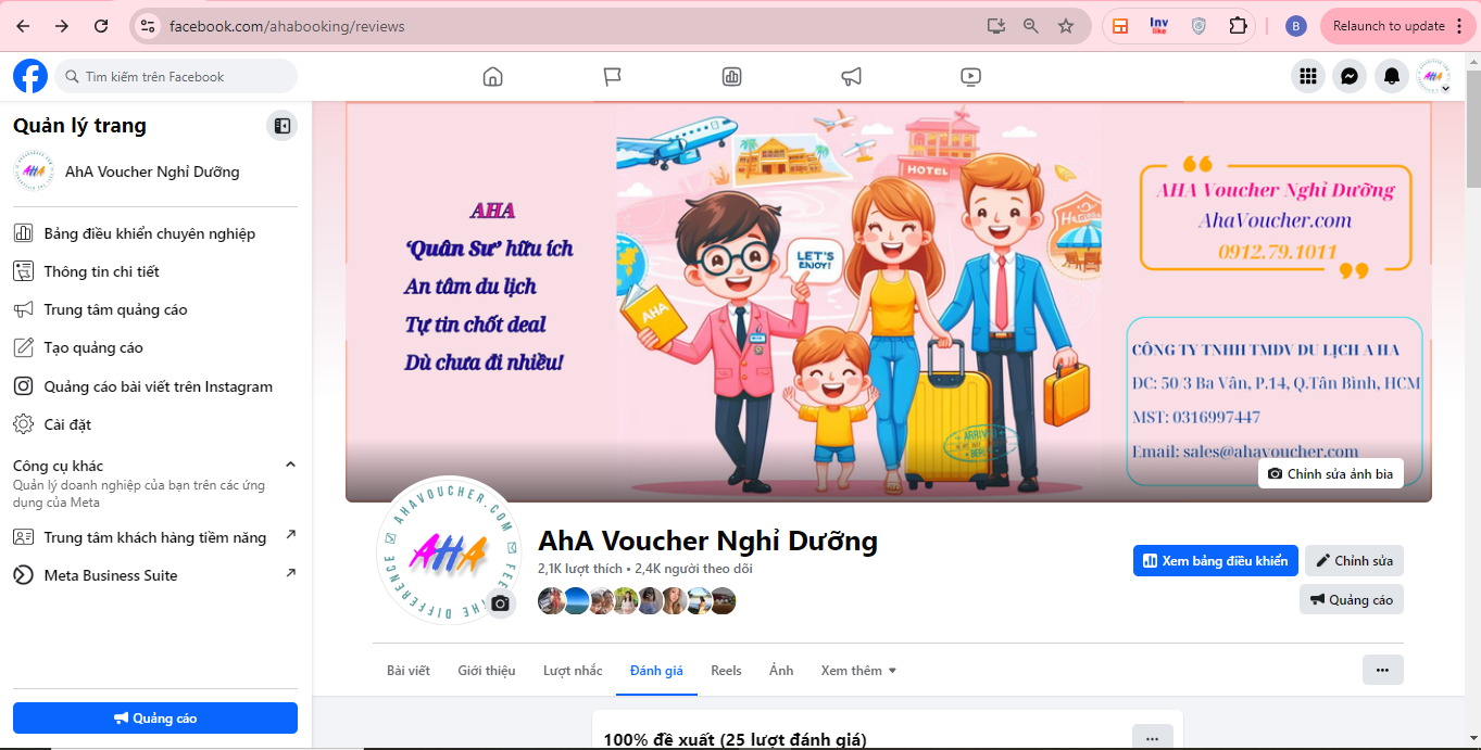 Fanpage Aha Voucher Nghỉ Dưỡng