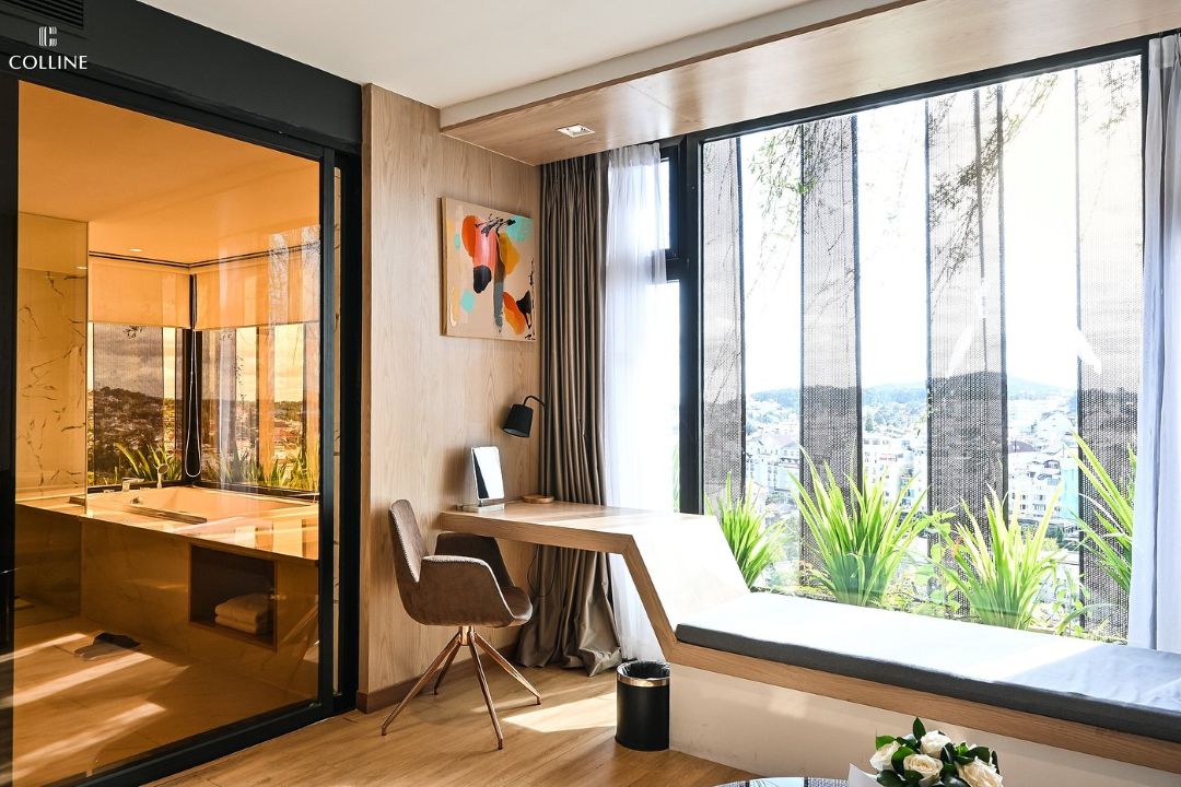 Colline Đà Lạt Hotel có không gian khá thoải mái cho gia đình, dễ dàng di chuyển với trẻ nhỏ