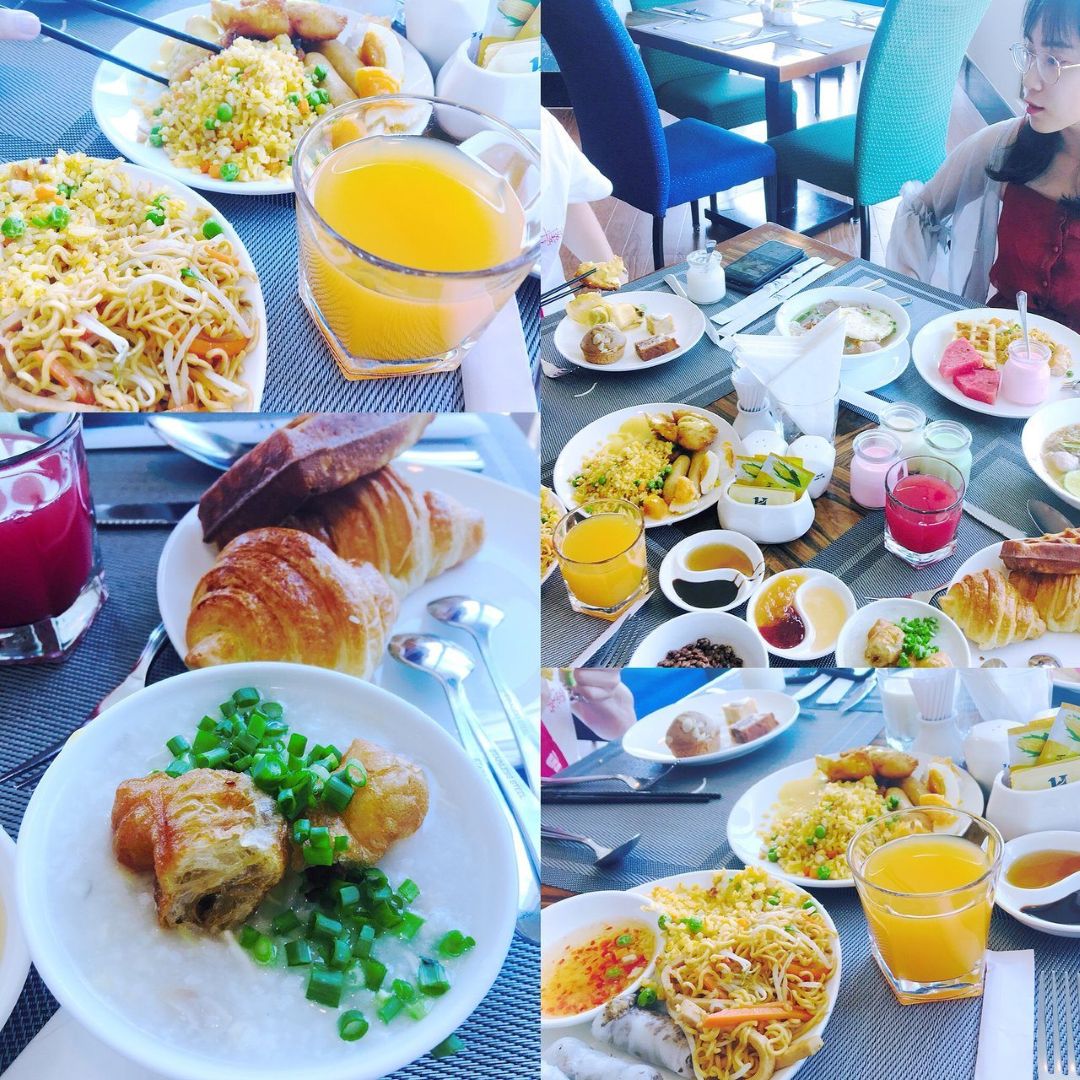 Buffet sáng tại Havana Nha Trang Hotel có món Á – Âu cơ bản, phù hợp cho khách gia đình