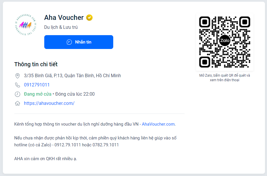 Zalo OA - Aha Voucher