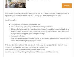 CẦN BÁN VOUCHER KỲ NGHỈ TRỌN GÓI 4N3Đ TẠI VINPEARL (PHÚ QUỐC, NHA TRANG,...) TẠI VILLA 3PN, CHO 4 NGƯỜI LỚN, 9 BUFFET CAO CẤP/NGƯỜI, VUI CHƠI VINWONDER, SAFARI KHÔNG GIỚI HẠN, GOLF