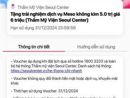 Cần bán voucher làm đẹp ở Seoul Center 