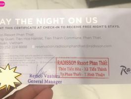 Cần thanh lý voucher Radisson Phan Thiết - giá chỉ 1.600.000