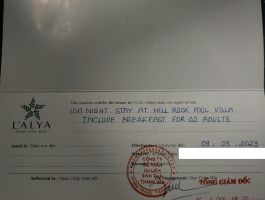 Cần thanh lý voucher Resort L'alya Ninh Vân Bay 